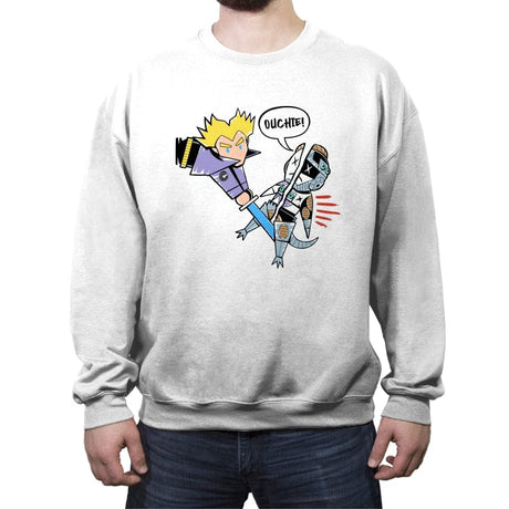 Saiyan Sword Cut - Crew Neck Sweatshirt Crew Neck Sweatshirt RIPT Apparel Small / White