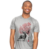 Sakura Deer - Mens T-Shirts RIPT Apparel