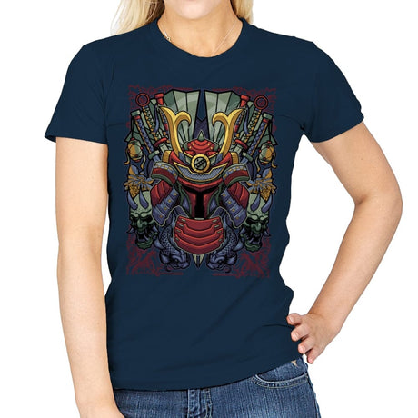 Samurai Bobba - Womens T-Shirts RIPT Apparel Small / Navy