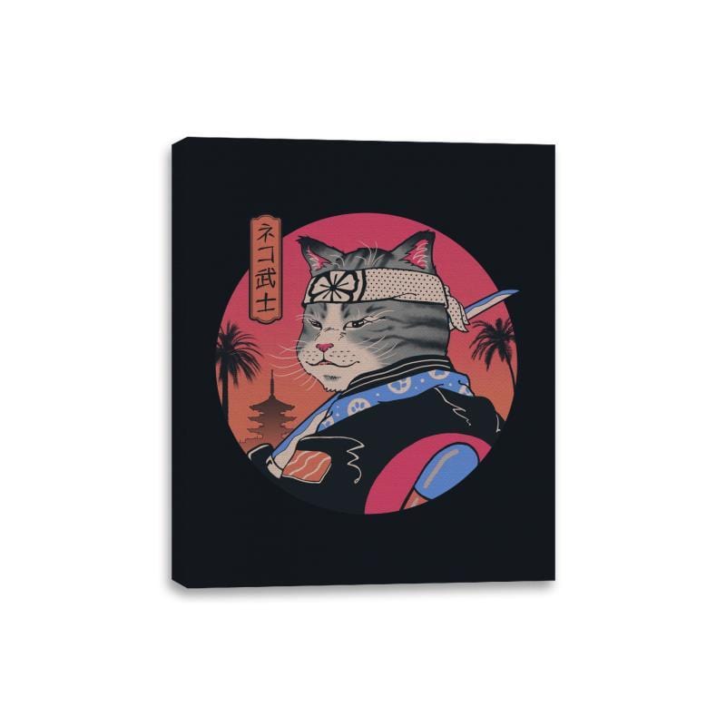 Samurai Cat - Canvas Wraps Canvas Wraps RIPT Apparel 8x10 / Black