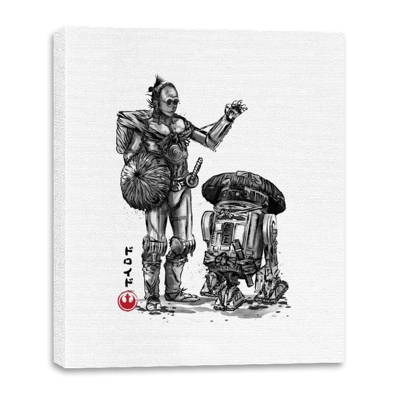 Samurai Droids Sumi-e - Canvas Wraps Canvas Wraps RIPT Apparel 16x20 / White