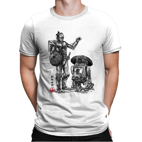 Samurai Droids Sumi-e - Mens Premium T-Shirts RIPT Apparel Small / White