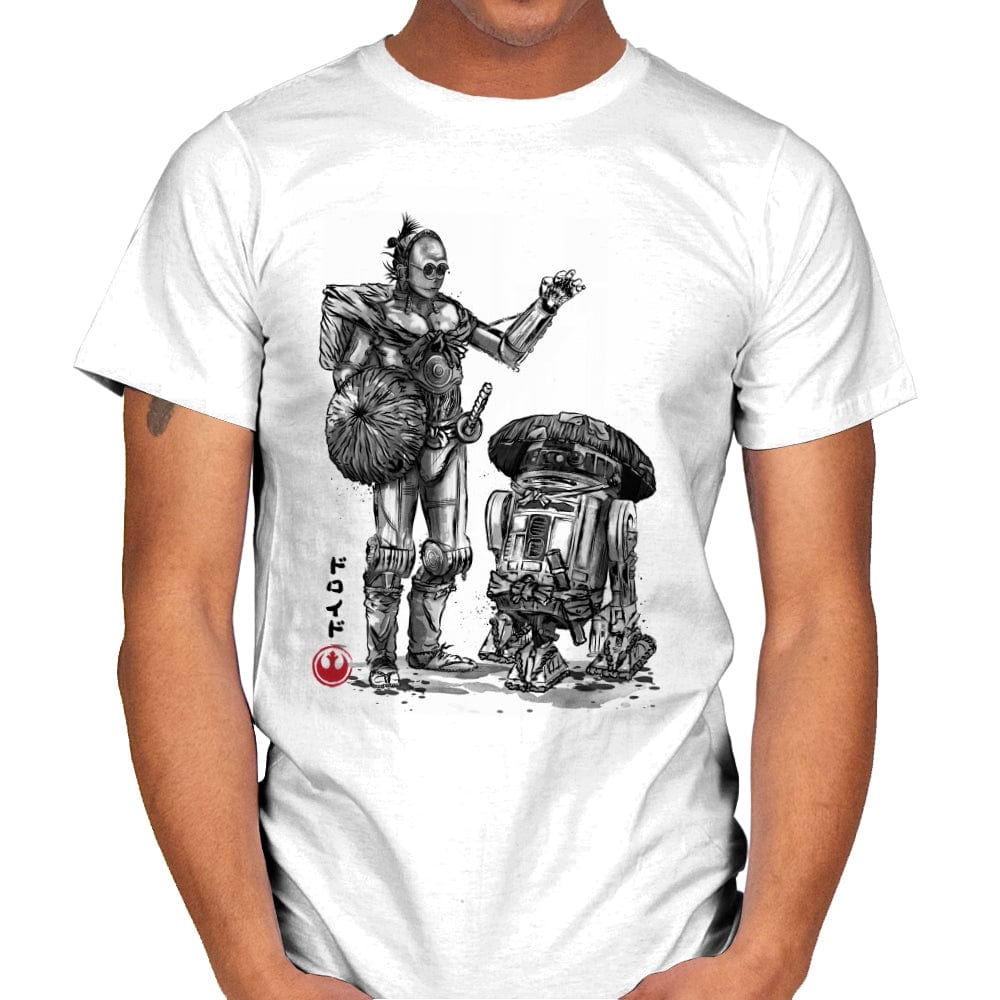 Samurai Droids Sumi-e - Mens T-Shirts RIPT Apparel Small / White