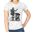 Samurai Droids Sumi-e - Womens T-Shirts RIPT Apparel Small / White