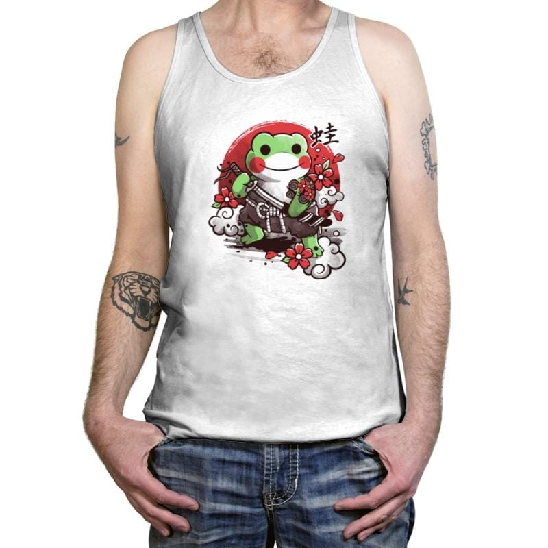 Samurai Frog - Tanktop Tanktop RIPT Apparel X-Small / White