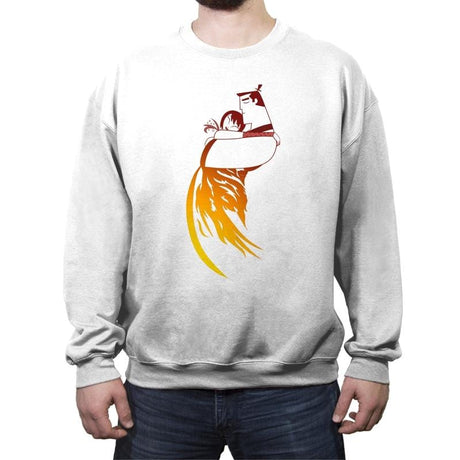 Samurai Love - Crew Neck Sweatshirt Crew Neck Sweatshirt RIPT Apparel Small / White