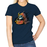 Samurai Skulls - Womens T-Shirts RIPT Apparel Small / Navy