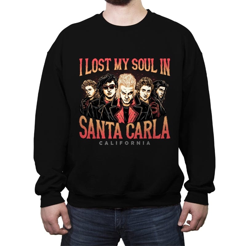 Santa Carla California - Crew Neck Sweatshirt Crew Neck Sweatshirt RIPT Apparel Small / Black