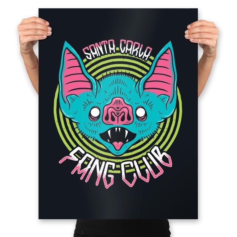 Santa Carla Fang Club - Prints Posters RIPT Apparel 18x24 / Black