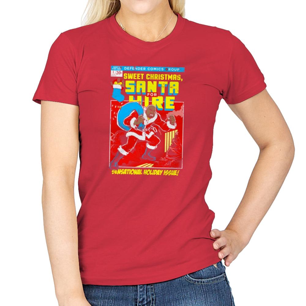 Santa For Hire Exclusive - Womens T-Shirts RIPT Apparel Small / Red