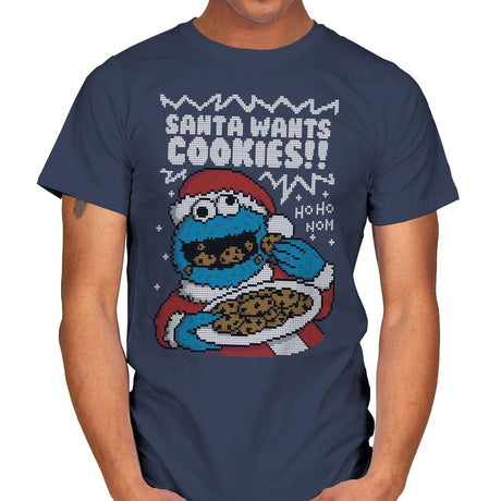 Santa's Cookies! - Mens T-Shirts RIPT Apparel Small / Navy