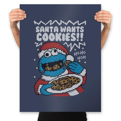 Santa's Cookies! - Prints Posters RIPT Apparel 18x24 / Navy