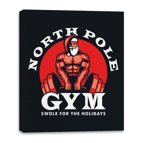 Santa's Gym - Canvas Wraps Canvas Wraps RIPT Apparel 16x20 / Black