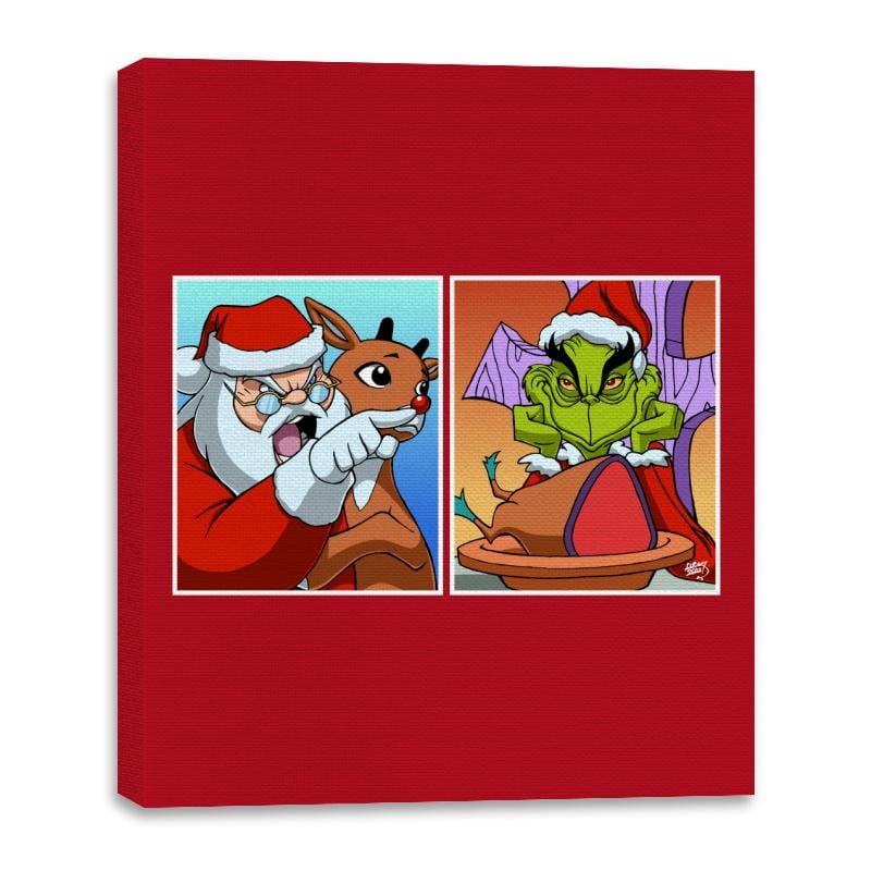 Santa Yelling - Canvas Wraps Canvas Wraps RIPT Apparel 16x20 / Red