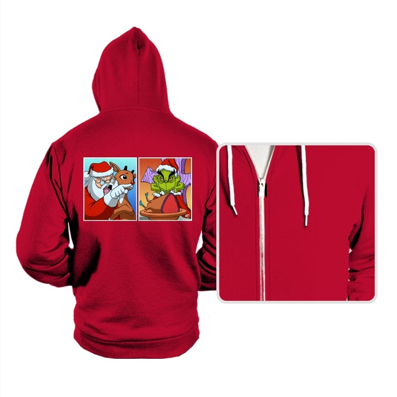 Santa Yelling - Hoodies Hoodies RIPT Apparel Small / Red