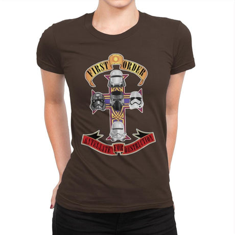 SATELLITE FOR DESTRUCTION - Record Collector - Womens Premium T-Shirts RIPT Apparel Small / Dark Chocolate