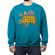 Saturday Mornings Rocked! - Crew Neck Sweatshirt Crew Neck Sweatshirt RIPT Apparel Small / Antique Sapphire