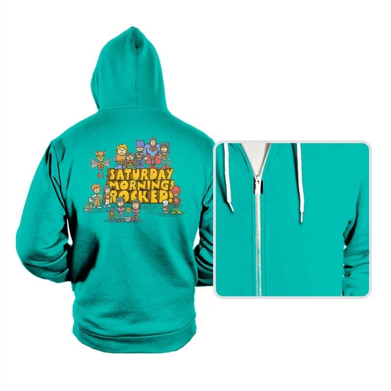 Saturday Mornings Rocked! - Hoodies Hoodies RIPT Apparel Small / Teal