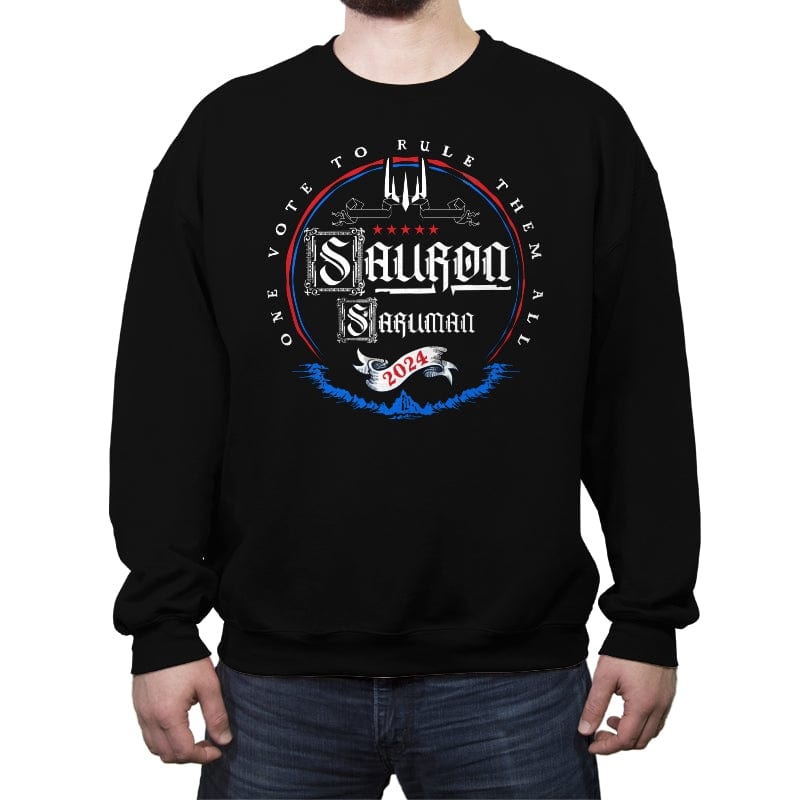 Sauron Saruman 2024 - Crew Neck Sweatshirt Crew Neck Sweatshirt RIPT Apparel Small / Black