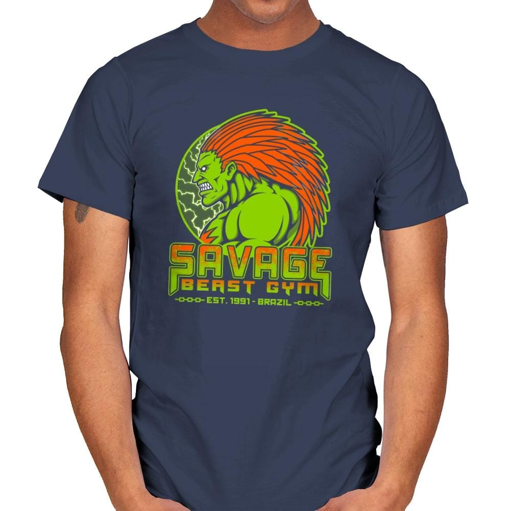 Savage Beast Gym - Mens T-Shirts RIPT Apparel Small / Navy