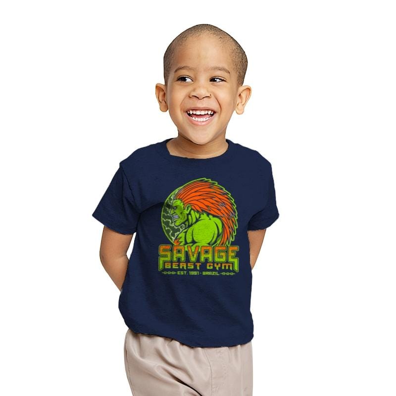 Savage Beast Gym - Youth T-Shirts RIPT Apparel X-small / Navy