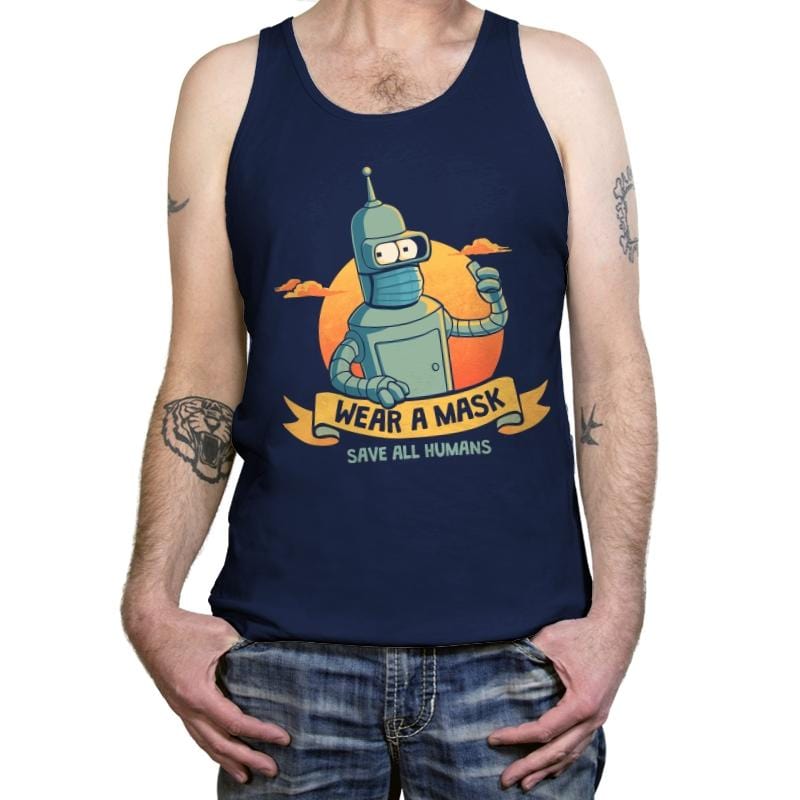 Save All Humans - Tanktop Tanktop RIPT Apparel X-Small / Navy