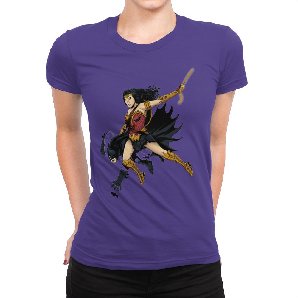 Saving the Batfleck Exclusive - Womens Premium T-Shirts RIPT Apparel Small / Purple Rush