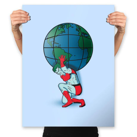 Saving the Planet - Prints Posters RIPT Apparel 18x24 / Baby Blue