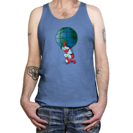 Saving the Planet - Tanktop Tanktop RIPT Apparel X-Small / Blue Triblend