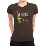 Say Hello to My Little Friend! Exclusive - Womens Premium T-Shirts RIPT Apparel Small / Dark Chocolate