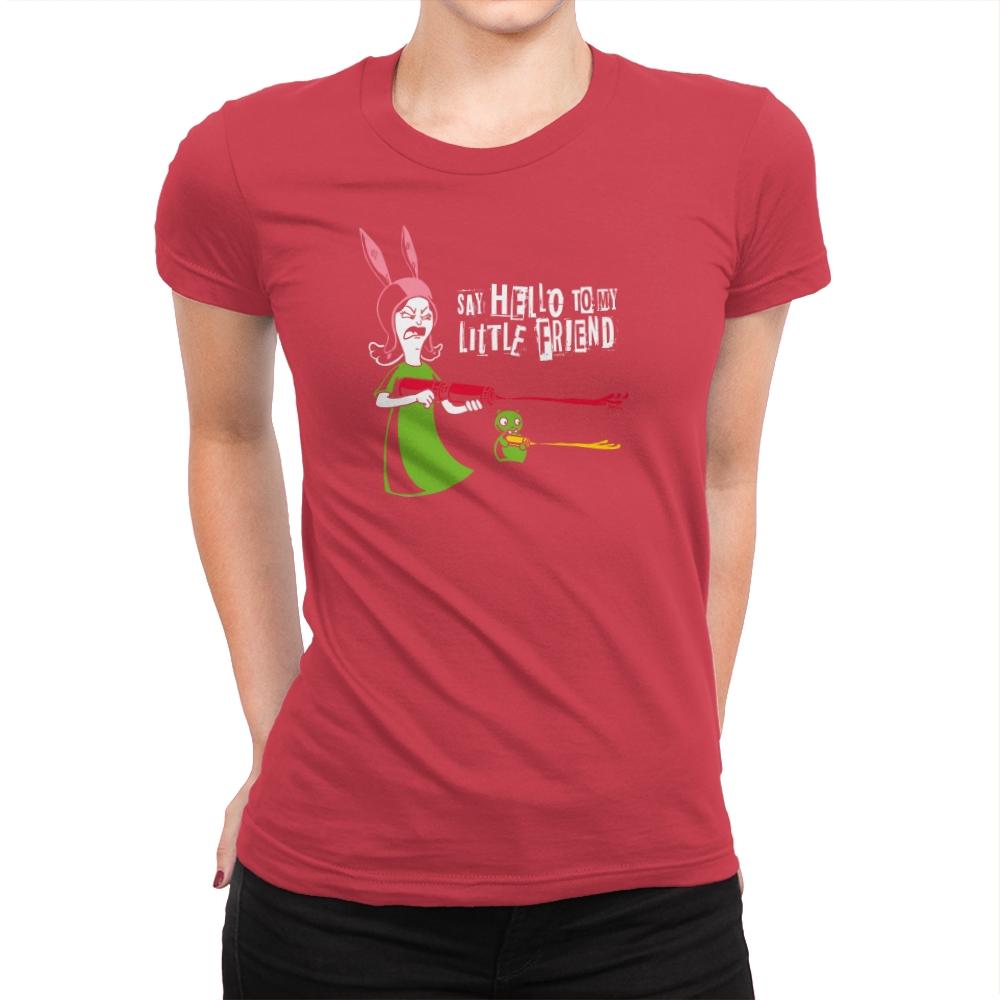 Say Hello to My Little Friend! Exclusive - Womens Premium T-Shirts RIPT Apparel Small / Red