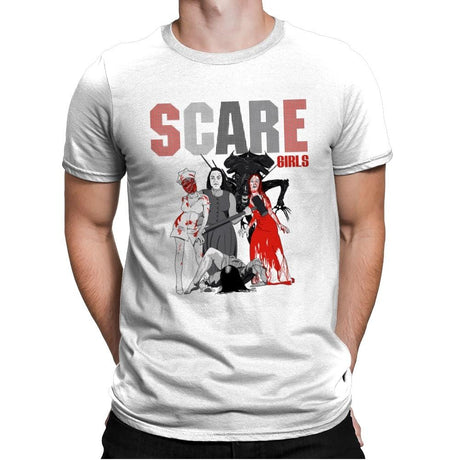 Scare Girls - Mens Premium T-Shirts RIPT Apparel Small / White