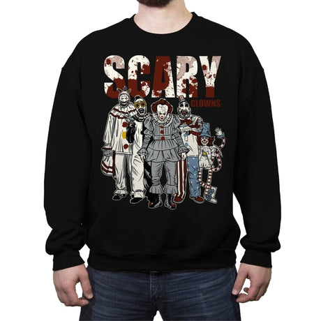 Scary Clowns - Crew Neck Sweatshirt Crew Neck Sweatshirt RIPT Apparel Small / Black