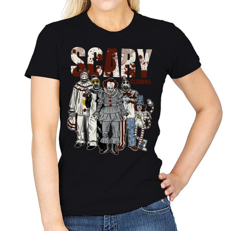 Scary Clowns - Womens T-Shirts RIPT Apparel Small / Black