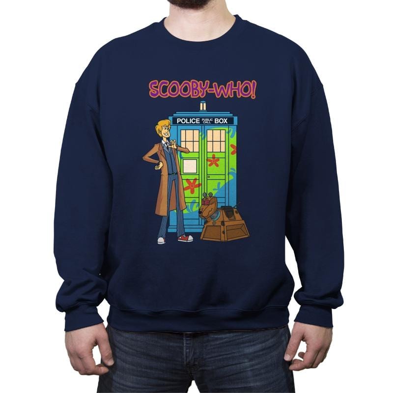 Scooby-Who - Crew Neck Sweatshirt Crew Neck Sweatshirt RIPT Apparel Small / Navy