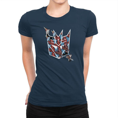 Screamer Tessellation - 80s Blaarg - Womens Premium T-Shirts RIPT Apparel Small / Midnight Navy