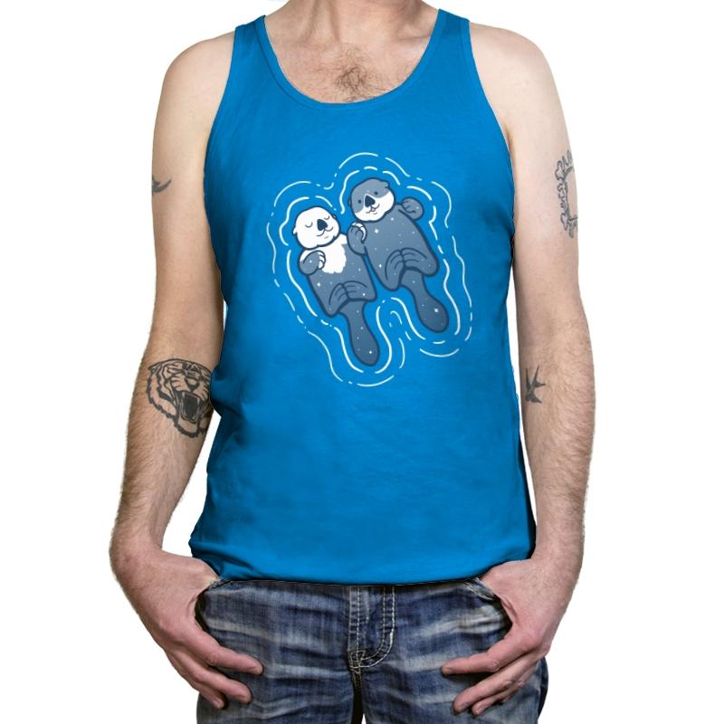 Sea Otters Holding Hands - Tanktop Tanktop RIPT Apparel X-Small / Teal