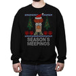 Season's Meepings - Crew Neck Sweatshirt Crew Neck Sweatshirt RIPT Apparel Small / Black