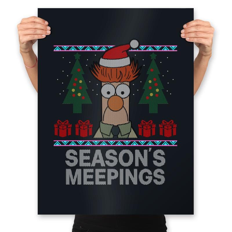 Season's Meepings - Prints Posters RIPT Apparel 18x24 / Black