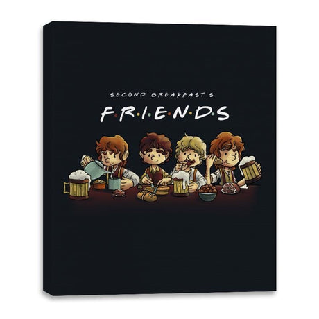 Second Breakfast's Friends - Canvas Wraps Canvas Wraps RIPT Apparel 16x20 / Black