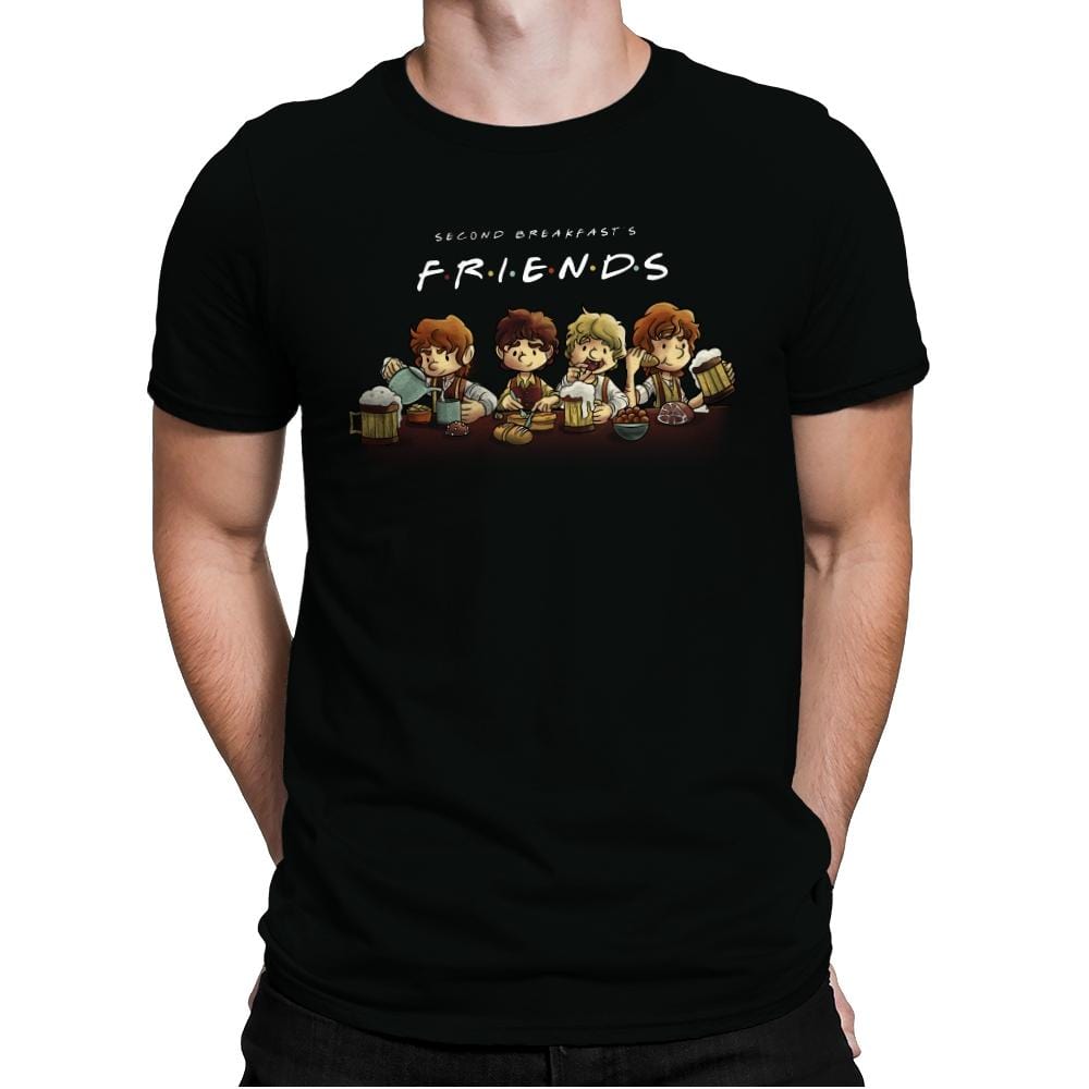 Second Breakfast's Friends - Mens Premium T-Shirts RIPT Apparel Small / Black