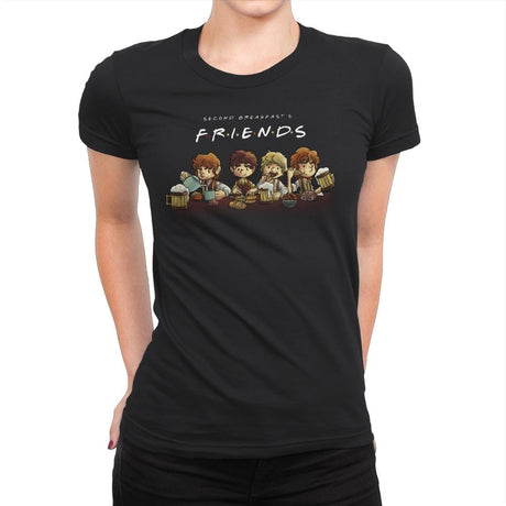 Second Breakfast's Friends - Womens Premium T-Shirts RIPT Apparel Small / Black