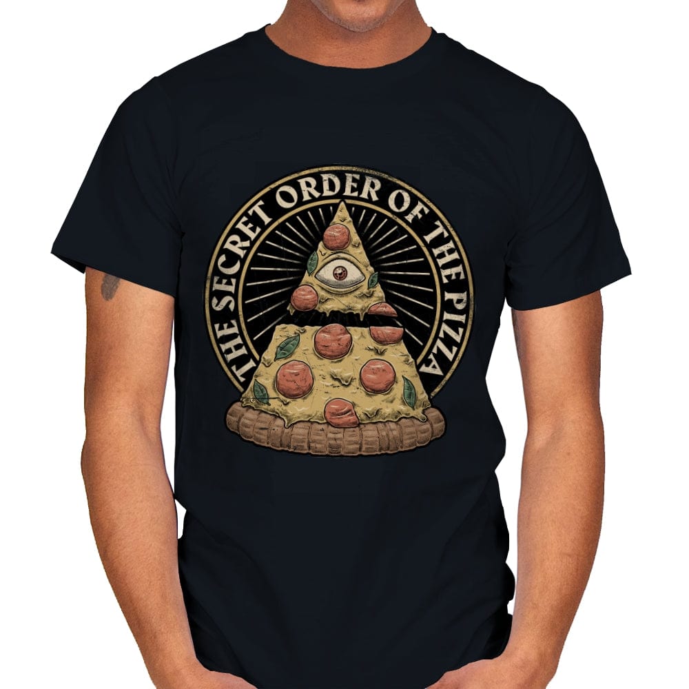 Secret Order of the Pizza - Illuminati Food - Mens T-Shirts RIPT Apparel Small / Black