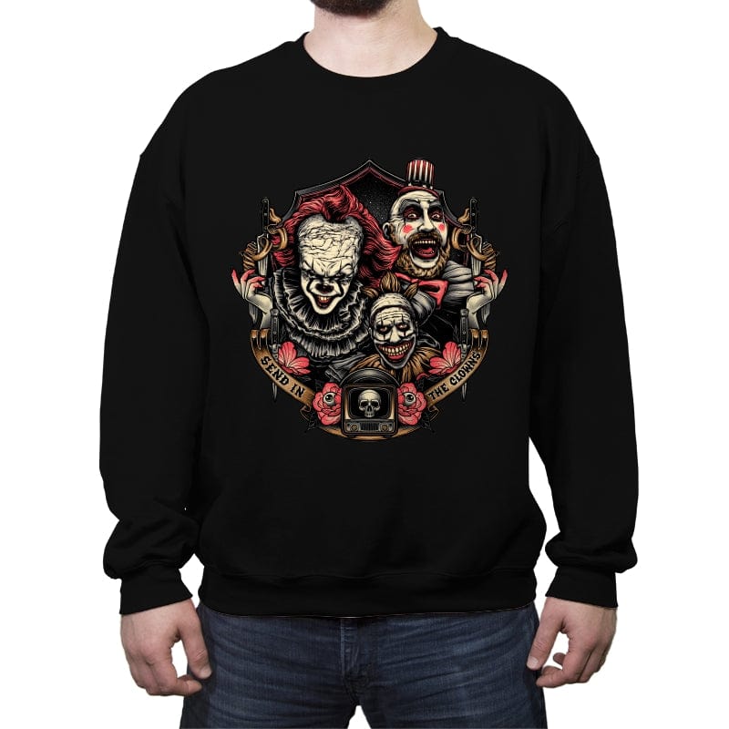 Send in the Clowns! - Crew Neck Sweatshirt Crew Neck Sweatshirt RIPT Apparel Small / Black