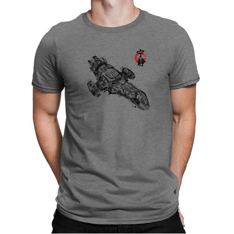 Serenity Sumi-E - Sumi Ink Wars - Mens Premium T-Shirts RIPT Apparel Small / Heather Grey