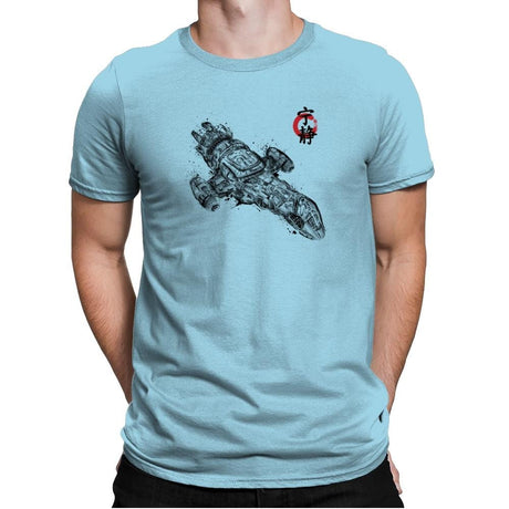 Serenity Sumi-E - Sumi Ink Wars - Mens Premium T-Shirts RIPT Apparel Small / Light Blue