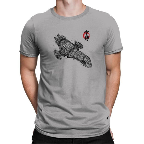 Serenity Sumi-E - Sumi Ink Wars - Mens Premium T-Shirts RIPT Apparel Small / Light Grey