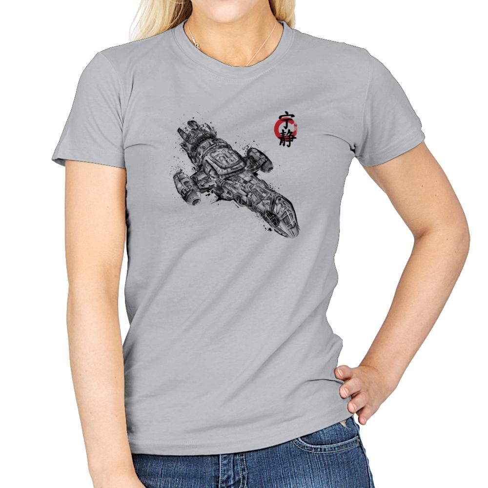 Serenity Sumi-E - Sumi Ink Wars - Womens T-Shirts RIPT Apparel Small / Sport Grey