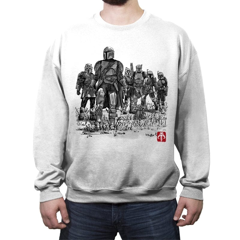 Seven Mandalorians Sumi-e - Best Seller - Crew Neck Sweatshirt Crew Neck Sweatshirt RIPT Apparel Small / White