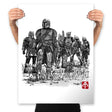 Seven Mandalorians Sumi-e - Best Seller - Prints Posters RIPT Apparel 18x24 / White